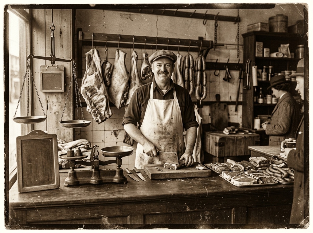 A 1920s butcher shop